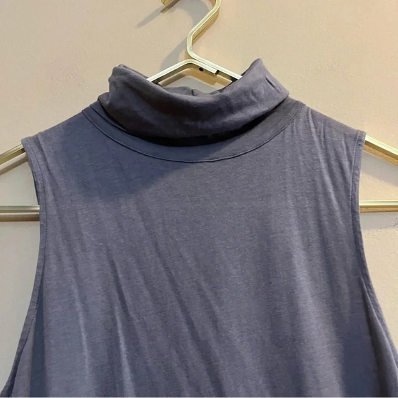 Womens Tildon Grey Turtleneck tank top sz S Zipper High Neck Sleeveless - Picture 2 of 8